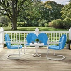 Griffith 4pc Outdoor Conversation Set - Sky Blue - Crosley -Garden Furniture Discounts GUEST 78bab3d3 2923 4f3a b2c3 4d9631580c51