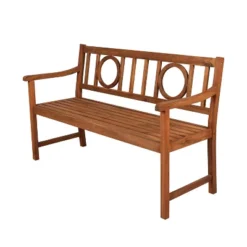 Apollo 3-Seat Circle-Back Acacia Wood Outdoor Garden Patio Bench - JONATHAN Y -Garden Furniture Discounts GUEST 78fce7cf ae9f 4584 8a4d 8dba966521ba