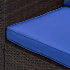 6pc Wicker Outdoor Conversation Set Royal Blue/Dark Brown - EDYO LIVING -Garden Furniture Discounts GUEST 791db963 b3f8 4b79 ba8e 771859a264e5