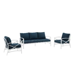 Kaplan 3pc Outdoor Sofa Set With Sofa & 2 Arm Chairs - Navy - Crosley -Garden Furniture Discounts GUEST 7941a985 496a 4501 8980 374b6f67707b