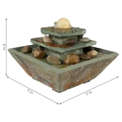 Sunnydaze Decor Sunnydaze Indoor Home Office Slate And Polished Stone Ball Tiered Tabletop Water Fountain With LED Light - 8" 23 Sunnydaze Decor Sunnydaze Indoor Home Office Slate And Polished Stone Ball Tiered Tabletop Water Fountain With LED Light - 8" -Garden Furniture Discounts GUEST 79b3a946 fbc0 4fcd 948c 6b221d744240
