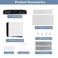 Costway 120'' Projector Screen W/ Stand 16:9 HD 4K Indoor Outdoor Projection Movie Screen -Garden Furniture Discounts GUEST 7ad754e1 3a7e 454c b34c 0293e94d6f06