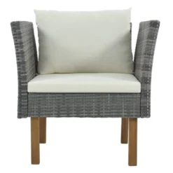 6pc Wicker Round Outdoor Sectional Set With Cushions - Black/Beige - GODEER -Garden Furniture Discounts GUEST 7beecb26 f0e6 4e5a ae1a 585d729cd648