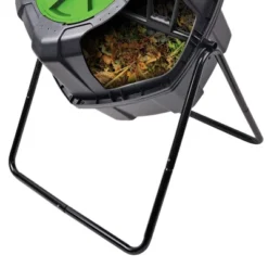 Tumbleweed 110 Liter 29 Gallon Indoor Outdoor Drum Waste Container Bin Garden Compost Tumbler With Stand And Twist Lid, Plastic, Black And Green -Garden Furniture Discounts GUEST 7c5f902b 5a06 4558 9ab8 a9af0e7f6cd6
