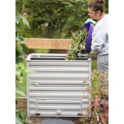 Gardener's Supply Company Demeter Metal Compost Bin | Weatherproof Powder-Coated Galvanized Steel Large Outdoor Composter | 36"W X 20"D X 32"H - Steel -Garden Furniture Discounts GUEST 7c924028 dc9c 41cc b9fd 8889c9df22ca