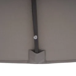 10' X 6.5' Solar LED Patio Umbrella With Tilt And Crank Lift Gray - Wellfor