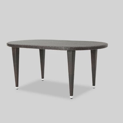 Carter 7pc Wicker Patio Dining Set - Brown/Creme- Christopher Knight Home 4 Carter 7pc Wicker Patio Dining Set - Brown/Creme- Christopher Knight Home - Image 2