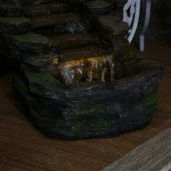 Sunnydaze Decor Sunnydaze 14"H Electric Polyresin Shale Falls Outdoor Water Fountain With LED Lights -Garden Furniture Discounts GUEST 7de87377 5b0e 4a1e aa52 7a28bff11e00