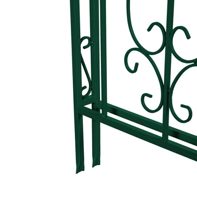 Evergreen Montebello Iron Garden Arbor, Forest Green- 53 X 84 X 23 Inches Fade And Weather Resistant Outdoor Decor 6 Evergreen Montebello Iron Garden Arbor, Forest Green- 53 X 84 X 23 Inches Fade And Weather Resistant Outdoor Decor - Image 4
