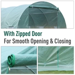 Outsunny 20' X 10' X 7' Walk-In Tunnel Greenhouse Garden Warm House Large Hot House Kit With 8 Roll-up Windows & Roll Up Door, Steel Frame -Garden Furniture Discounts GUEST 7ed3773e b7b4 4279 9748 0e2fc1ad23e7