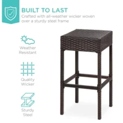 Best Choice Products 5-Piece Patio Wicker Bar Set W/ Built-In Bottle Opener, Hidden Storage Shelf, 4 Stools -Garden Furniture Discounts GUEST 7f099641 4b3a 4b1c 828b 9e2560ef9265