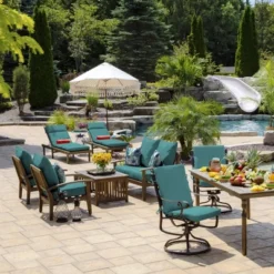 2pk Salome Tropical Outdoor Throw Pillows Blue - Arden Selections -Garden Furniture Discounts GUEST 7fbcf775 e21e 4579 8233 a562a912a9a7