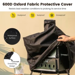 Costway 2-Layer Pizza Oven Wood Fired Pizza Grill Outside Pizza Maker With Waterproof Cover -Garden Furniture Discounts GUEST 802d1a7c 2695 4820 9242 603fe6621775