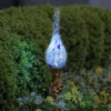 30" Pearlized Glass Solar Flame Stake Light Blue - Exhart