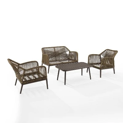 Haven 4pc Outdoor Wicker Conversation Set - Light Gray - Crosley 5 Haven 4pc Outdoor Wicker Conversation Set - Light Gray - Crosley - Image 3