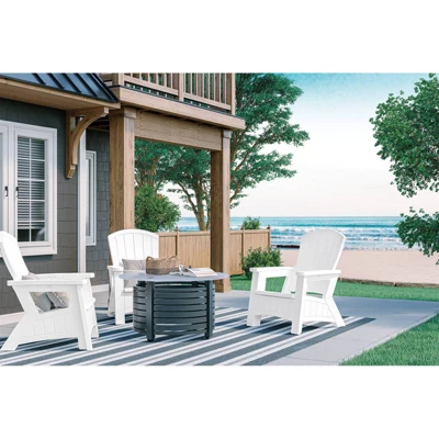 Elements Adirondack Chair With Storage White - Suncast 5 Elements Adirondack Chair With Storage White - Suncast - Image 3
