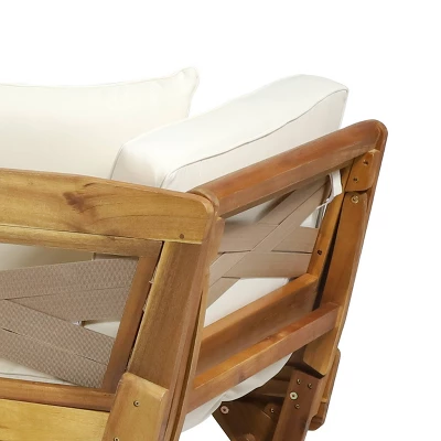 Serene Outdoor Acacia Wood Expandable Daybed With Cushions - Teak/Beige/Khaki - Christopher Knight Home 11 Serene Outdoor Acacia Wood Expandable Daybed With Cushions - Teak/Beige/Khaki - Christopher Knight Home - Image 9