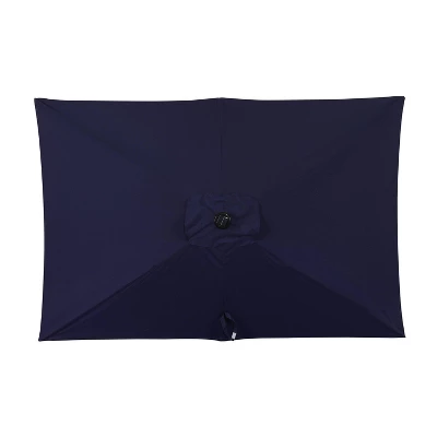 Island Umbrella 10' X 6.5' Rectangular Nassau Market Patio Umbrella With LED Bulb Lights Navy 7 Island Umbrella 10' X 6.5' Rectangular Nassau Market Patio Umbrella With LED Bulb Lights Navy - Image 5
