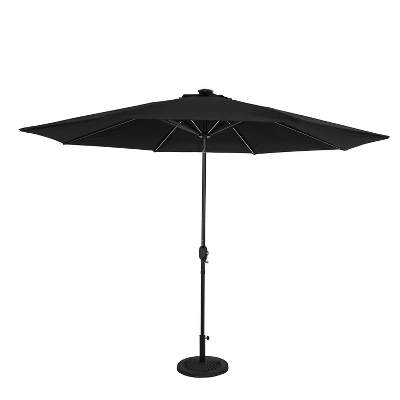 11' X 11' Calypso II Market Patio Umbrella With Solar LED Strip Lights Black - Island Umbrella 3 11' X 11' Calypso II Market Patio Umbrella With Solar LED Strip Lights Black - Island Umbrella