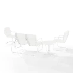 Ridgeland 4pc Outdoor Metal Conversation Set - White - Crosley -Garden Furniture Discounts GUEST 82da2bb9 d3f4 425c 9395 6ca388f2158f