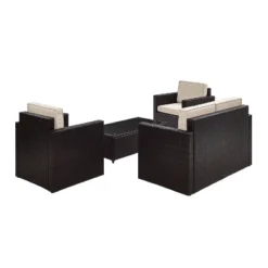 Palm Harbor 4pc All-Weather Wicker Patio Seating Set - Sand - Crosley -Garden Furniture Discounts GUEST 83bfd4ad 71f3 470e 8d18 7ac0c6bdbc4e