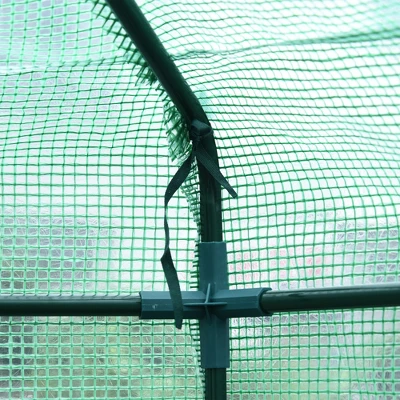 Outsunny Walk-in Greenhouse Outdoor 3 Tier 10 Shelf Warm House Garden Hexagonal Hot House With Roll-Up Zipper Door & Steel Frame 7 Outsunny Walk-in Greenhouse Outdoor 3 Tier 10 Shelf Warm House Garden Hexagonal Hot House With Roll-Up Zipper Door & Steel Frame - Image 5