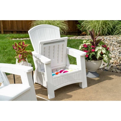 Elements Adirondack Chair With Storage White - Suncast 7 Elements Adirondack Chair With Storage White - Suncast - Image 5