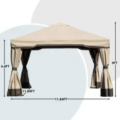 Patio Gazebo Aluminum Outdoor Tent Shelter Canopy With Privacy Curtain And Netting -Garden Furniture Discounts GUEST 86ef7d57 0e56 418e 9b20 72ffeb28ff82