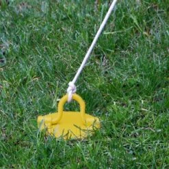Sunnydaze Decor Sunnydaze Outdoor Tarp Tent Tie-Out Heavy-Duty Spiral Ground Anchor Stake With Folding Ring - Yellow -Garden Furniture Discounts GUEST 873541b2 d0cb 47e9 9a34 43ad8340fd57