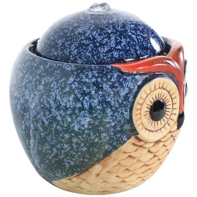 Sunnydaze Decor Sunnydaze Indoor Home Office Decorative Smooth Glazed Ceramic Owl Tabletop Water Fountain Feature - 7" 8 Sunnydaze Decor Sunnydaze Indoor Home Office Decorative Smooth Glazed Ceramic Owl Tabletop Water Fountain Feature - 7" - Image 6