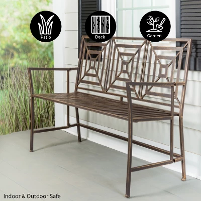 Evergreen Bronze Square Back Garden Bench 7 Evergreen Bronze Square Back Garden Bench - Image 5