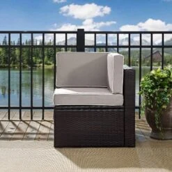 Palm Harbor Outdoor Wicker Corner Chair - Gray - Crosley 10 Palm Harbor Outdoor Wicker Corner Chair - Gray - Crosley -Garden Furniture Discounts GUEST 8a50d57f 0aaf 474f a46e 7705380049ec