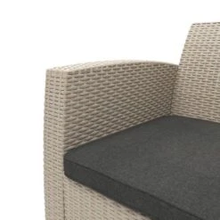 4pc All Weather Outdoor Conversation Set With Cushions - Beige/Dark Gray - CorLiving -Garden Furniture Discounts GUEST 8ae81ce6 5db3 4ed4 8619 9f9243b84e56