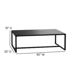 Emma And Oliver All-Weather Commercial Grade Indoor/Outdoor Steel Patio Coffee Table In Black -Garden Furniture Discounts GUEST 8b6f50bf 5a6b 4bf9 acb3 7de276691da3
