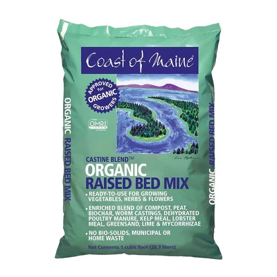 Coast Of Maine Castine Blend Organic Raised Bed And Soil Mix With All Natural Ingredients For Vegetables, Herbs, And Flowers, 1 Cubic Feet (2 Pack) 3 Coast Of Maine Castine Blend Organic Raised Bed And Soil Mix With All Natural Ingredients For Vegetables, Herbs, And Flowers, 1 Cubic Feet (2 Pack)