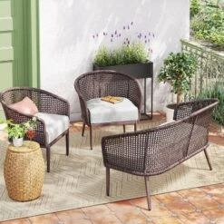 Weybridge Wicker Weave Patio Loveseat - Thresholdâ˘