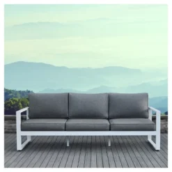 Baltic 1pc Metal Patio Sofa - White - Real Flame -Garden Furniture Discounts GUEST 8cf00070 f8d1 4a72 aeb5 c6e5d2b22678