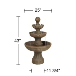 John Timberland Ravenna Rustic 3 Tier Weathered Stone Cascading Outdoor Floor Water Fountain 43" For Yard Garden Patio Home Deck Porch House Exterior -Garden Furniture Discounts GUEST 8dc1e2aa 10d8 4211 9859 55c7f7d408c0