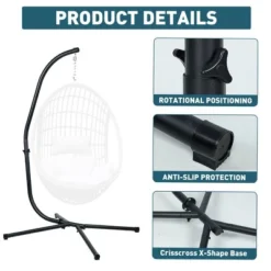 Hammock Steel C Stand -Stand For Hanging Hammock Chairs - 300 Pound Capacity, Black -Garden Furniture Discounts GUEST 8e41f660 421b 4874 93c0 c6b1dfc18241