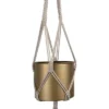 Macrame Hanging Planter With Gold Metal Planter Pot - Foreside Home & Garden 1 Macrame Hanging Planter With Gold Metal Planter Pot - Foreside Home & Garden -Garden Furniture Discounts GUEST 8fa4774d 982c 4587 9dec b995d1eb7fcc