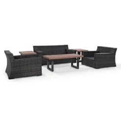 Beaufort 6pc Outdoor Wicker Conversation Set - Mist - Crosley -Garden Furniture Discounts GUEST 8fabac0d 743e 40c2 803b 1f9521b95a3c