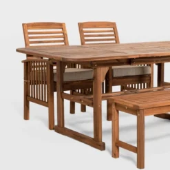 Ravenscroft 4pc Extendable Acacia Wood Outdoor Dining Set - Saracina Home -Garden Furniture Discounts GUEST 9093e35d 2049 4ddb a85b 14254399b8d2