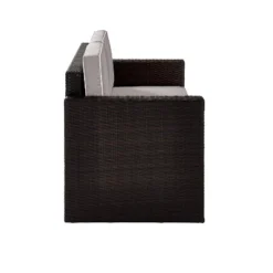 Palm Harbor Outdoor Wicker Loveseat In Brown With Gray Cushions - Crosley -Garden Furniture Discounts GUEST 90989002 85e3 44ad 92ca f9be7286d42d