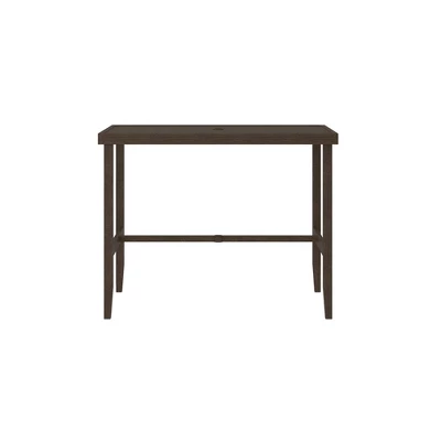 Outdoor Steel Rectangle Bar Table Dark Brown - Room & Joy 5 Outdoor Steel Rectangle Bar Table Dark Brown - Room & Joy - Image 3