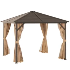 Outsunny 10x10 Hardtop Gazebo With Aluminum Frame, Permanent Metal 15 Outsunny 10x10 Hardtop Gazebo With Aluminum Frame, Permanent Metal -Garden Furniture Discounts GUEST 936800dc 1bd5 49c8 bd53 60c785870010