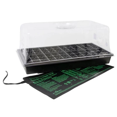 Jump Start Germination Mini Greenhouse/Hot House System With Seedling Heat Mat Tray, 72 Cell Insert, And 7.5-Inch Dome, (2 Pack) 3 Jump Start Germination Mini Greenhouse/Hot House System With Seedling Heat Mat Tray, 72 Cell Insert, And 7.5-Inch Dome, (2 Pack)