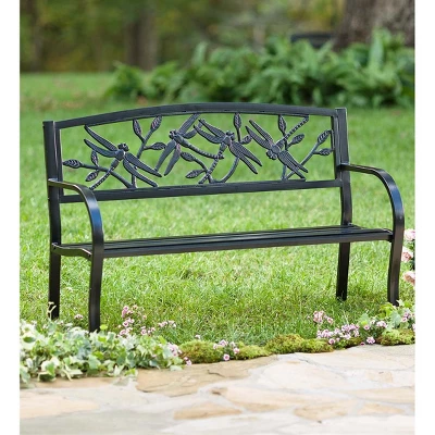 Plow & Hearth Metal Blooming Garden Bench 3 Plow & Hearth Metal Blooming Garden Bench