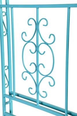 Evergreen Montebello Iron Garden Arbor, Coastal Blue- 53 X 84 X 23 Inches Fade And Weather Resistant Outdoor Decor 7 Evergreen Montebello Iron Garden Arbor, Coastal Blue- 53 X 84 X 23 Inches Fade And Weather Resistant Outdoor Decor - Image 5