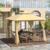 Outsunny 10' X 10' Outdoor Patio Gazebo Canopy With 2-Tier Polyester Roof, Mesh Netting Sidewalls, And Steel Frame -Garden Furniture Discounts GUEST 9561744d 138c 4ca5 b689 8804a20305cf