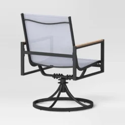 2pc Henning Swivel Outdoor Patio Dining Chairs Rocking Chairs Black - Project 62™ -Garden Furniture Discounts GUEST 957c3148 13aa 4f30 8f50 cb97cb144289